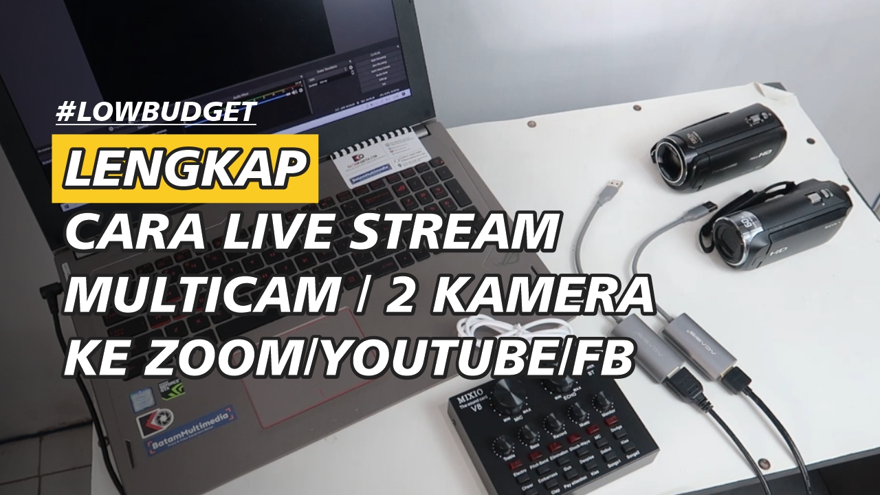 Cara Live Streaming Fb. Tutorial Live Streaming Multicamera/2 Kamera ke Zoom/Youtube/FB