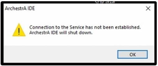 Cannot Shutdown Windows 10. Need Help ! : Conection to the server has not been established. Archestra IDE will shutdown.