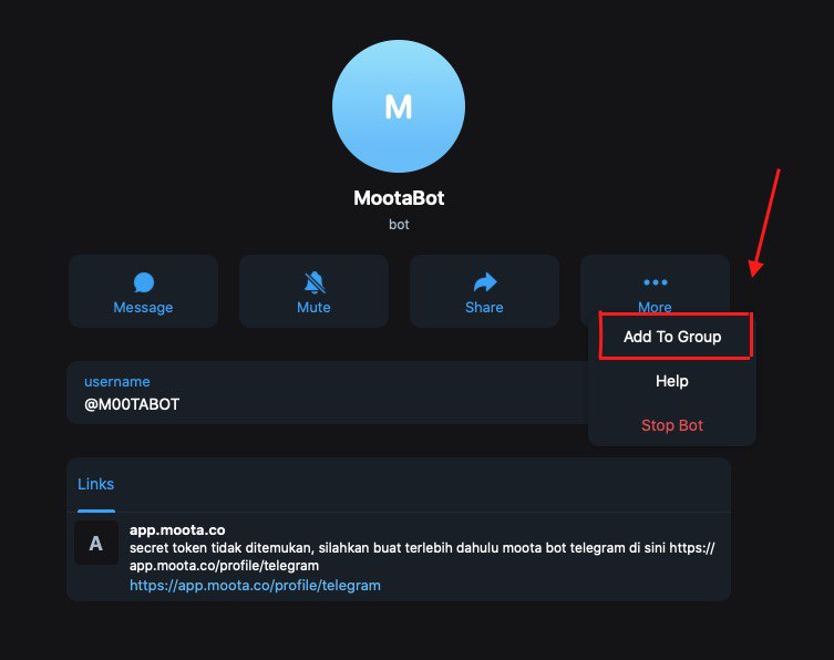 Cara Invite Bot Di Telegram. Cara Menambahkan MootaBot ke Grup Telegram