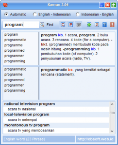 Dowload Kamus Bahasa Inggris. Kamus 2.04 – ebsoft