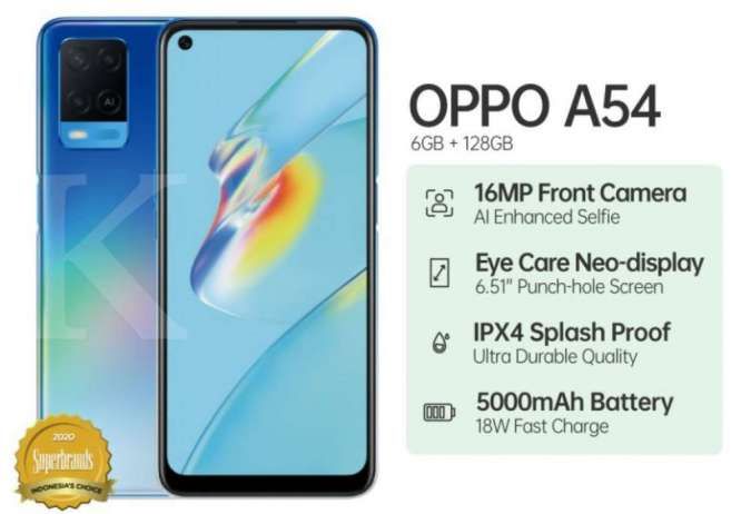 Harga Hp Oppo A54 Ram 6/128. Cek Harga HP OPPO A54 RAM 6 GB Terbaru dan Spesifikasinya