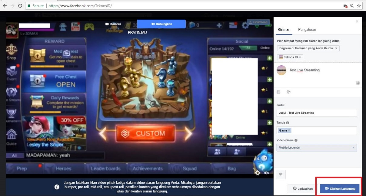 Cara Live Streaming Mobile Legend Di Pc. Cara Live Streaming Facebook di PC / Laptop, Untuk Stream Game dan yang lainnya