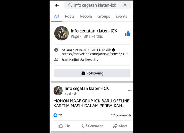 Facebook Tiba Tiba Hilang. Grup Facebook Info Cegatan Klaten ICK Hilang, Begini Kiprahnya Selama 7 Tahun