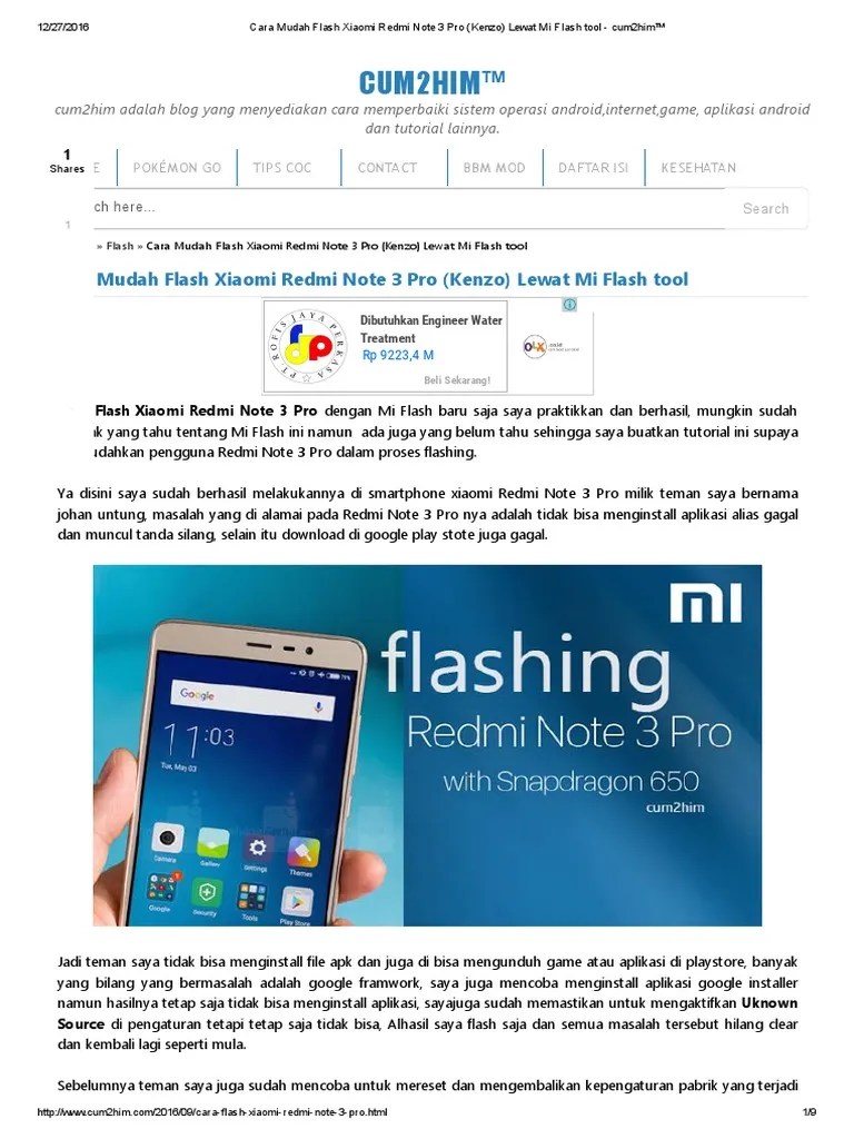 Redmi Note 3 Pro Flash. Cara Mudah Flash Xiaomi Redmi Note 3 Pro (Kenzo) Lewat Mi Flash Tool - Cum2him™