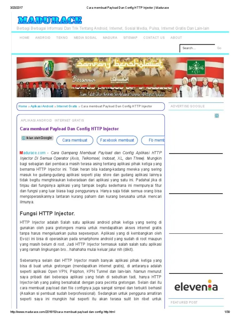 Cara Menggunakan Http Injector Telkomsel 2016. Cara Membuat Payload Dan Config HTTP Injector - Madurace