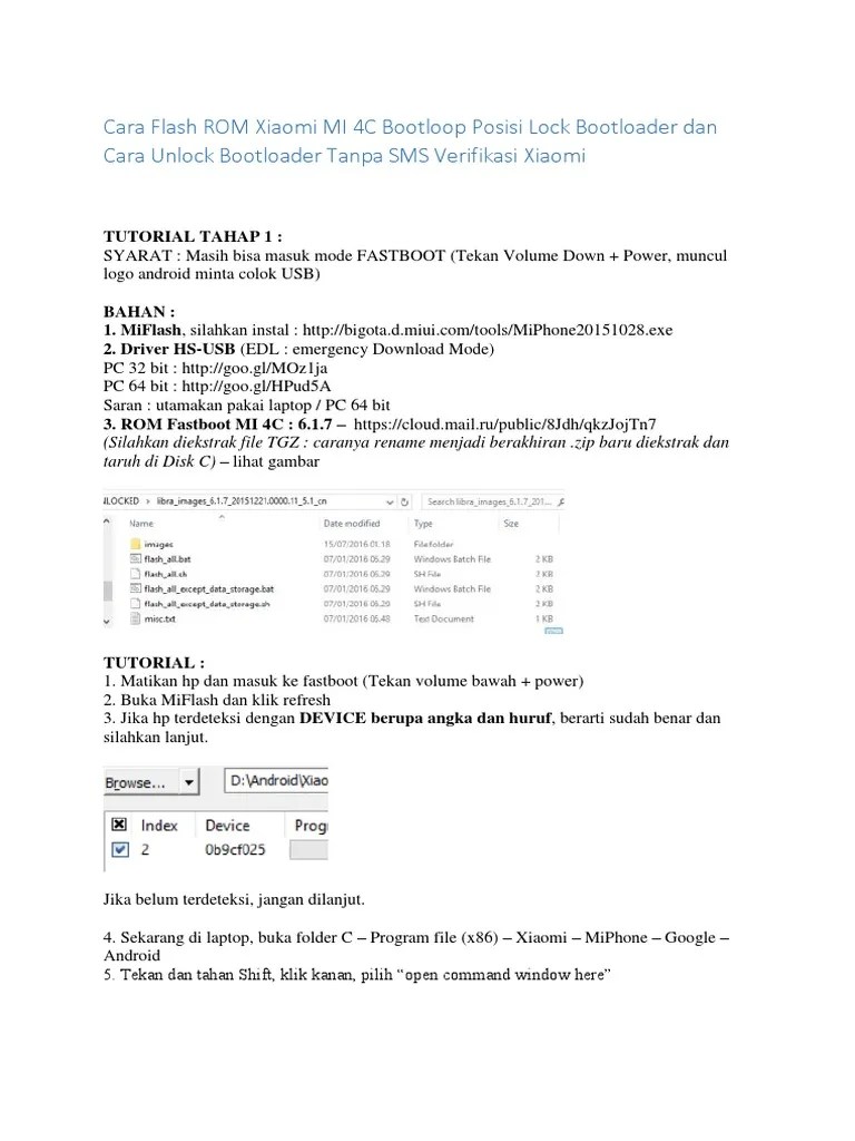 Unlock Bootloader Redmi 4 Tanpa Sms. Cara Flash ROM Xiaomi MI 4C Bootloop Posisi Lock Bootloader Dan Cara Unlock Bootloader Tanpa SMS Verifikasi Xiaomi