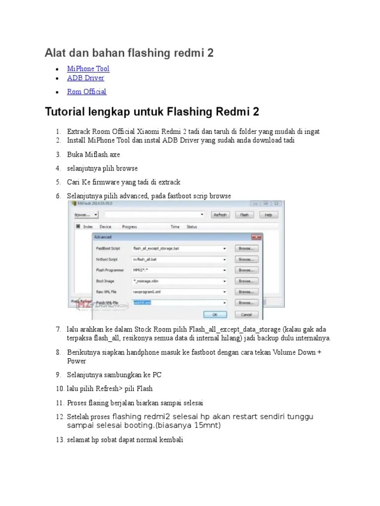Flashing Xiaomi Redmi 4x. Alat Dan Bahan Flashing Redmi 2