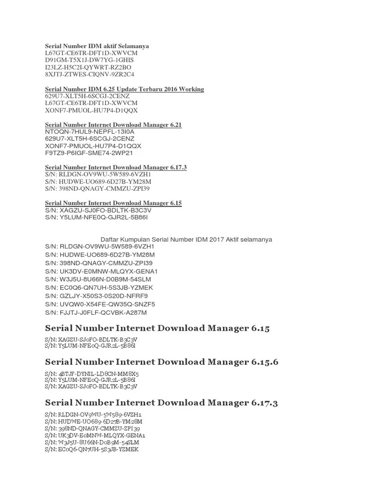 Internet Download Manager Serial Number Free Download Windows 7. Serial Number IDM Aktif Selamanya