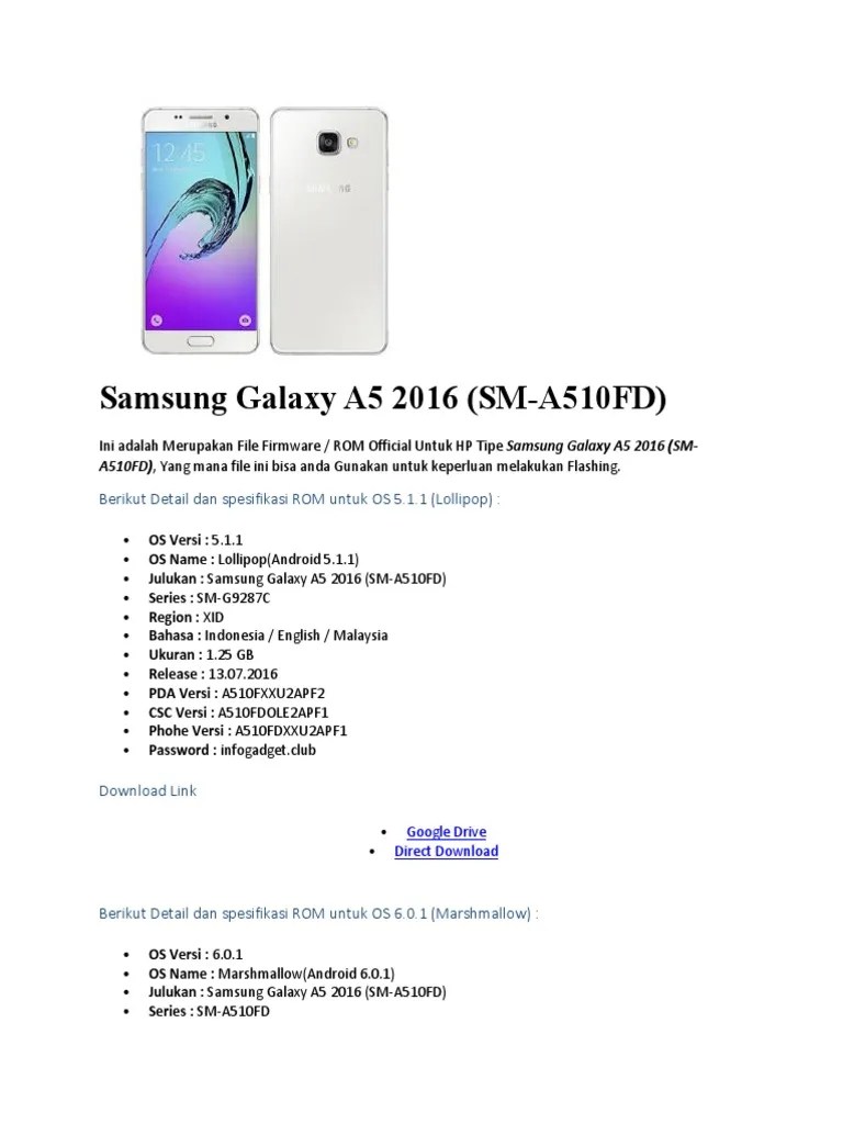 Firmware Samsung A5 2016. Samsung Galaxy A5 2016