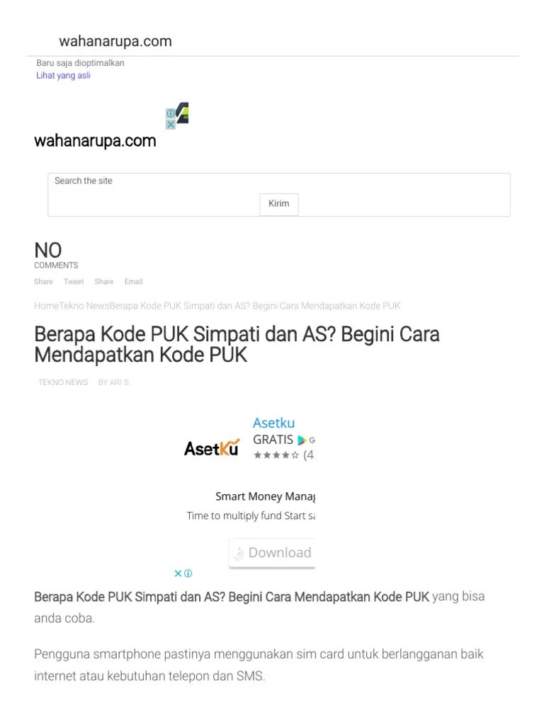 Kode Puk Simpati Online. Berapa Kode PUK Simpati Dan As Begini Cara Mendapatkan Kode PUK