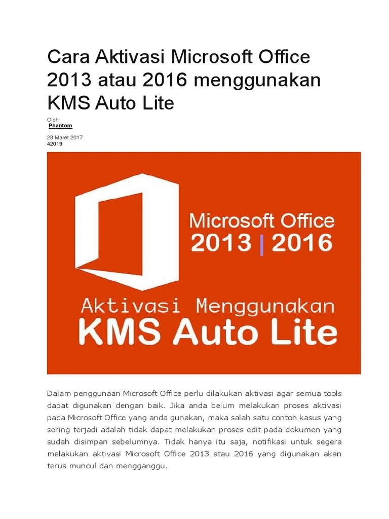 Cara Aktivasi Office 2016 Dengan Kms. Cara Aktivasi Microsoft Office 2013 Atau 2016 Menggunakan KMS Auto Lite