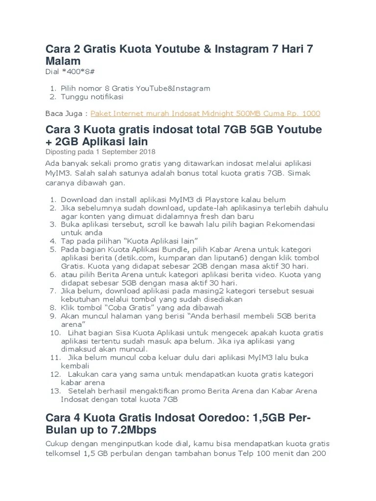 Kode Kuota Gratis Telkomsel 2019. Cara 2 Gratis Kuota Youtube