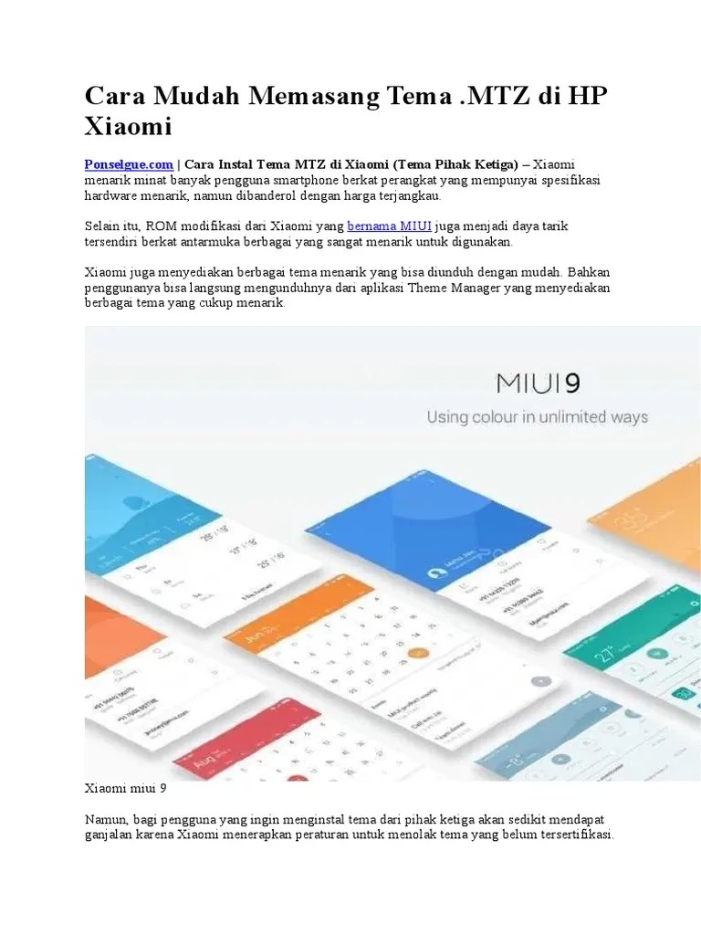 Cara Menggunakan Miui Theme Editor. Cara Mudah Memasang Tema .MTZ Di HP Xiaomi