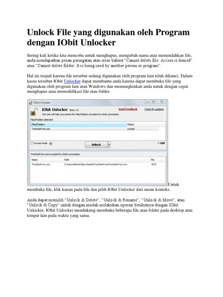 Cara Menggunakan Iobit Unlocker. Unlock File Yang Digunakan Oleh Program Dengan IObit Unlocker