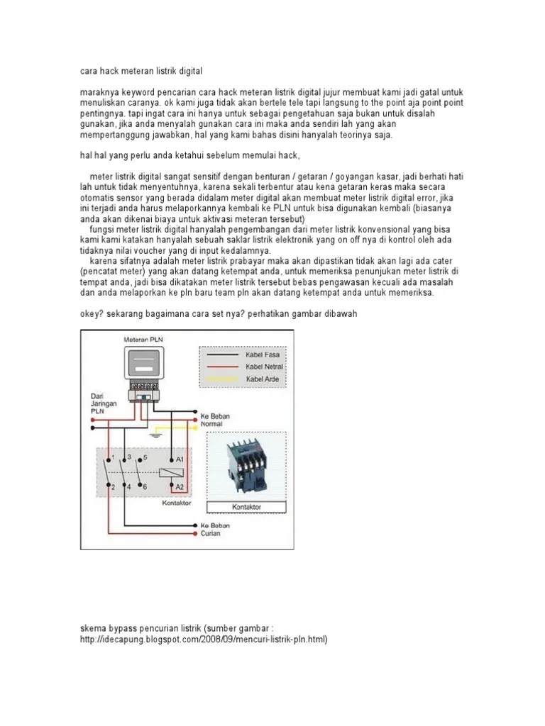 Cara Hack Meteran Listrik Pasca Bayar. PLC