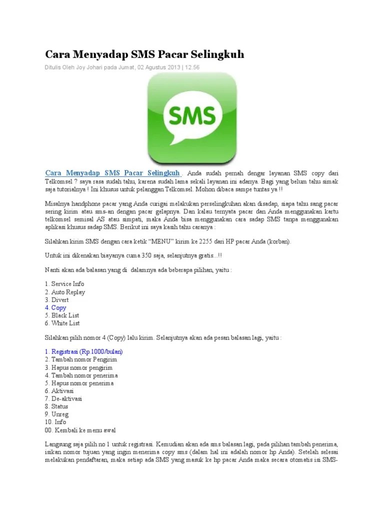 Cara Menyadap Sms Kartu Telkomsel. Cara Menyadap SMS Pacar Selingkuh