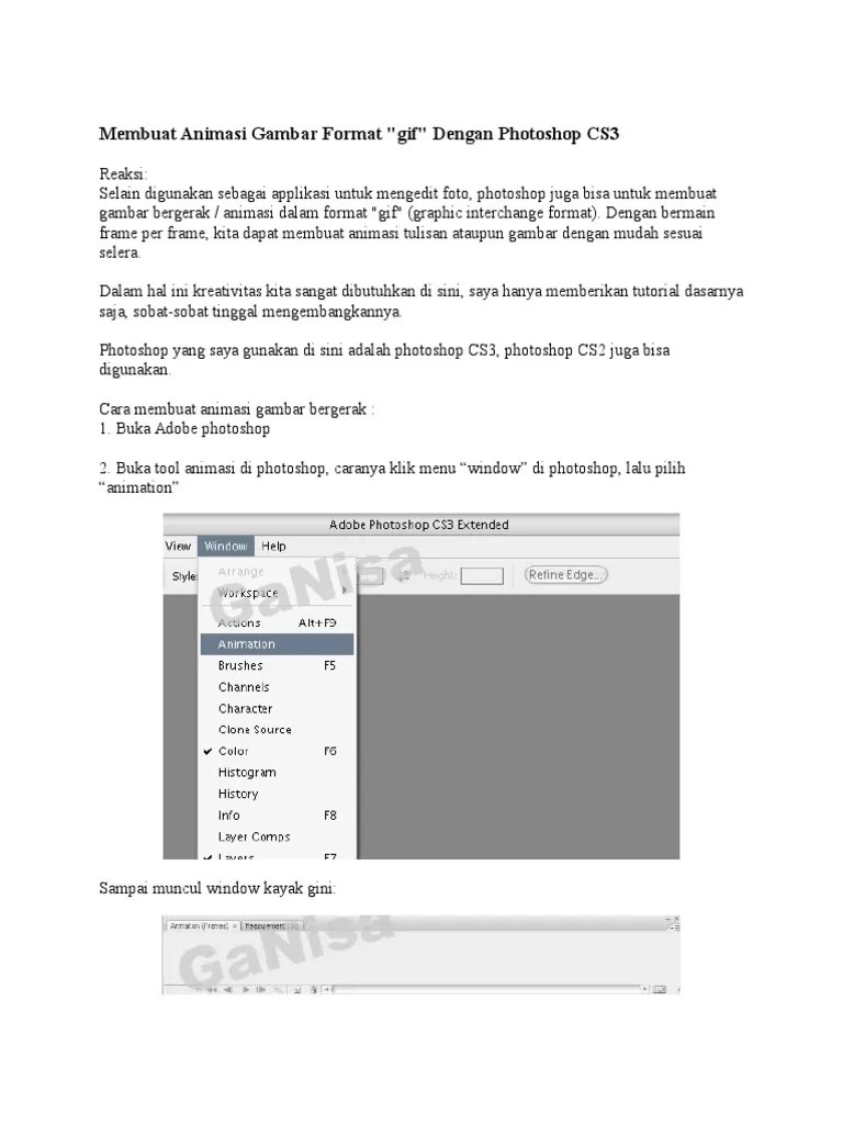 Membuat Gambar Bergerak Di Photoshop. Membuat Animasi Gambar Format