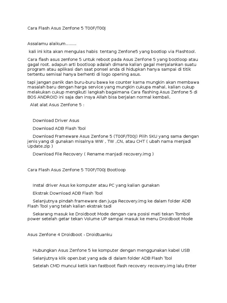 Cara Flash Asus Z00vd Via Sd Card. Cara Flash Asus Zenfone 5 T00F