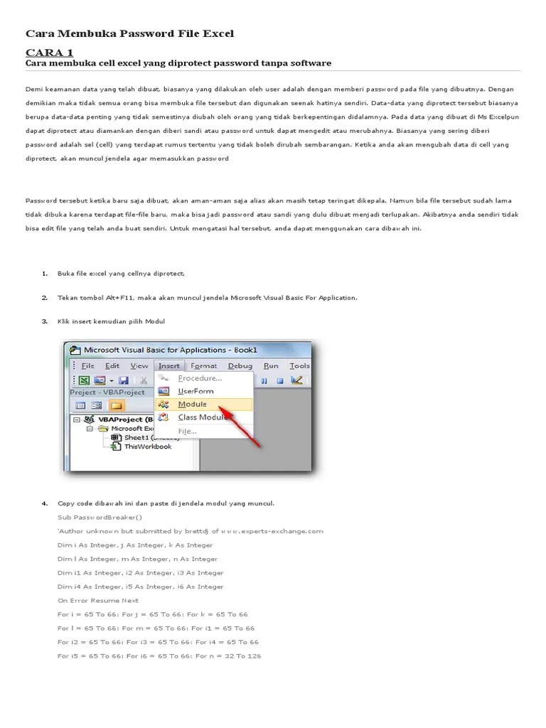 Membuka Password File Excel. Cara Membuka Password File Excel