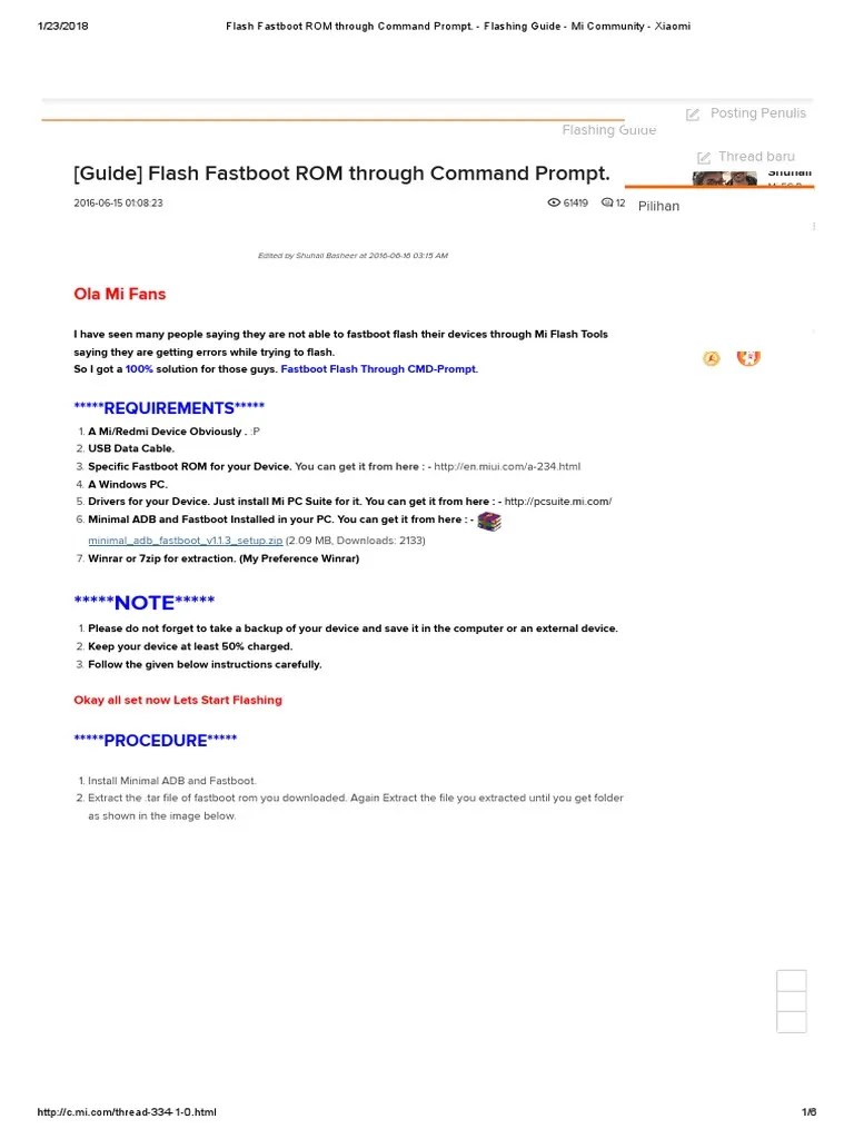 Xiaomi Redmi 3 Fastboot Rom. Flash Fastboot ROM Through Command Prompt