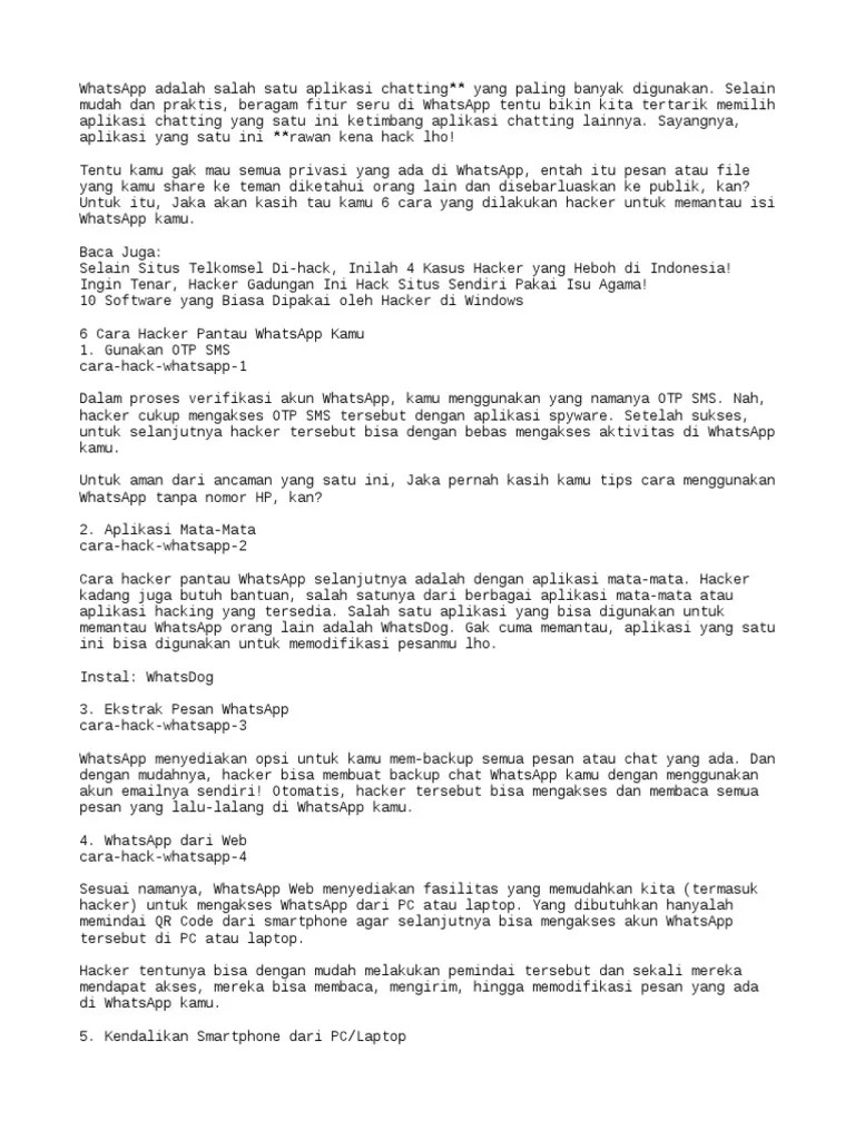 Cara Hack Whatsapp Dengan Pc. Bahaya WA