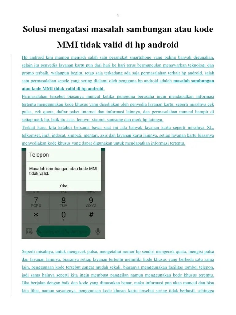 Cara Mengatasi Kode Mmi Tidak Valid Xiaomi. Solusi Mengatasi Masalah Sambungan Atau Kode MMI Tidak Valid Di HP Android