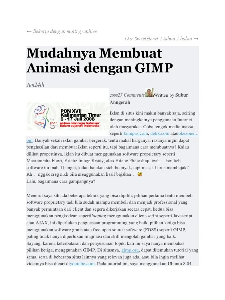 Cara Buat Gif Di Photoshop Cs6. Membuat Animasi Menggunakan GIMP