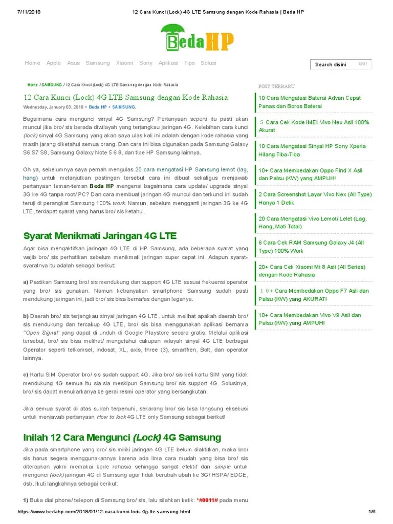 Kode 4g Only Samsung. 12 Cara Kunci (Lock) 4G LTE Samsung Dengan Kode Rahasia - Beda HP PDF