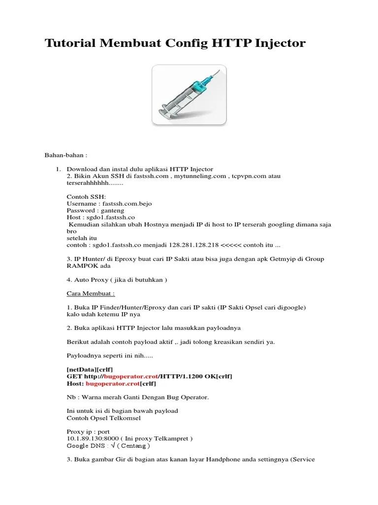 Http Injector Config 3. Tutorial Membuat Config HTTP Injector