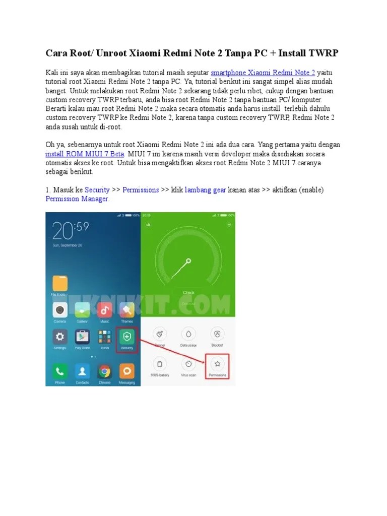 Root Xiaomi Redmi 2 Tanpa Pc. Cara Root Unroot Xiaomi Redmi Note 2 Tanpa PC + Install TWRP