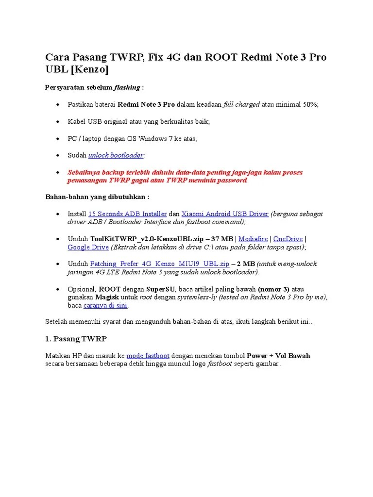 Redmi Note 3 Pro Fastboot. Cara Pasang TWRP Redmi Note 3