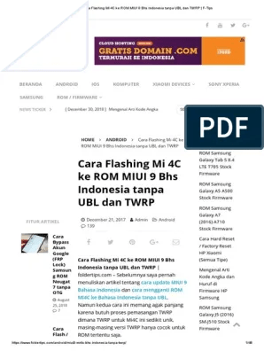 Cara Ganti Rom Mi4c. Cara Flashing Mi 4C Ke ROM MIUI 9 Bhs Indonesia Tanpa UBL Dan TWRP - F-Tips