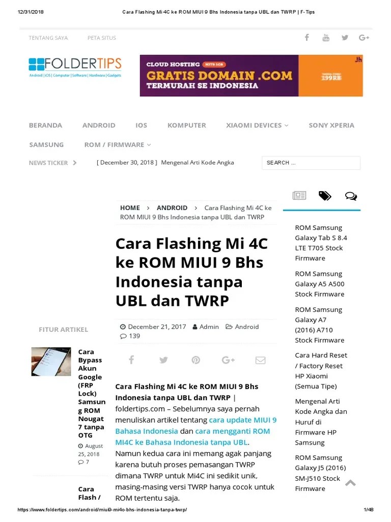 Miui 8 Mi4c Indonesia. Cara Flashing Mi 4C Ke ROM MIUI 9 Bhs Indonesia Tanpa UBL Dan TWRP - F-Tips