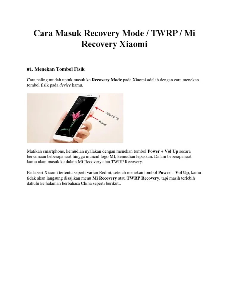 Redmi 3 Recovery Mode. Terus Mau Judul Apa