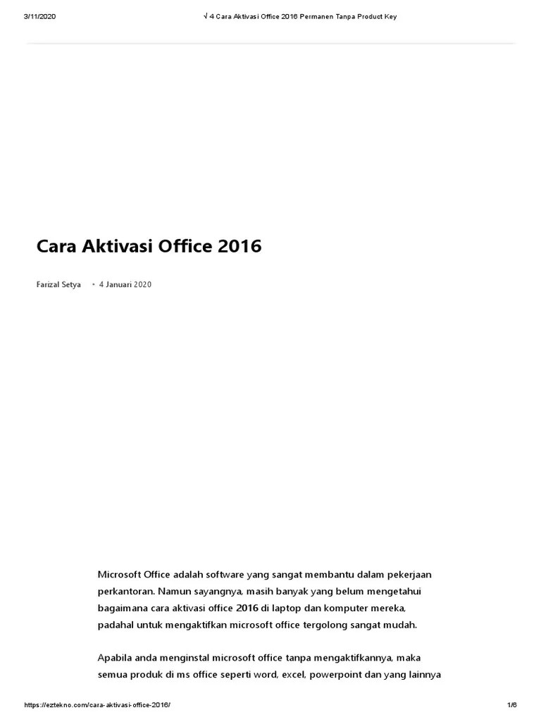 Kmspico Ms Office 2016. 4 Cara Aktivasi Office 2016 Permanen Tanpa Product Key PDF