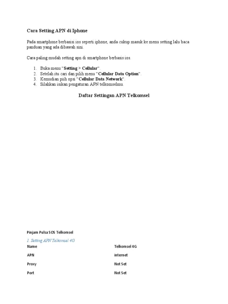 Setting Apn 3g Telkomsel. Cara Setting APN Di Iphone