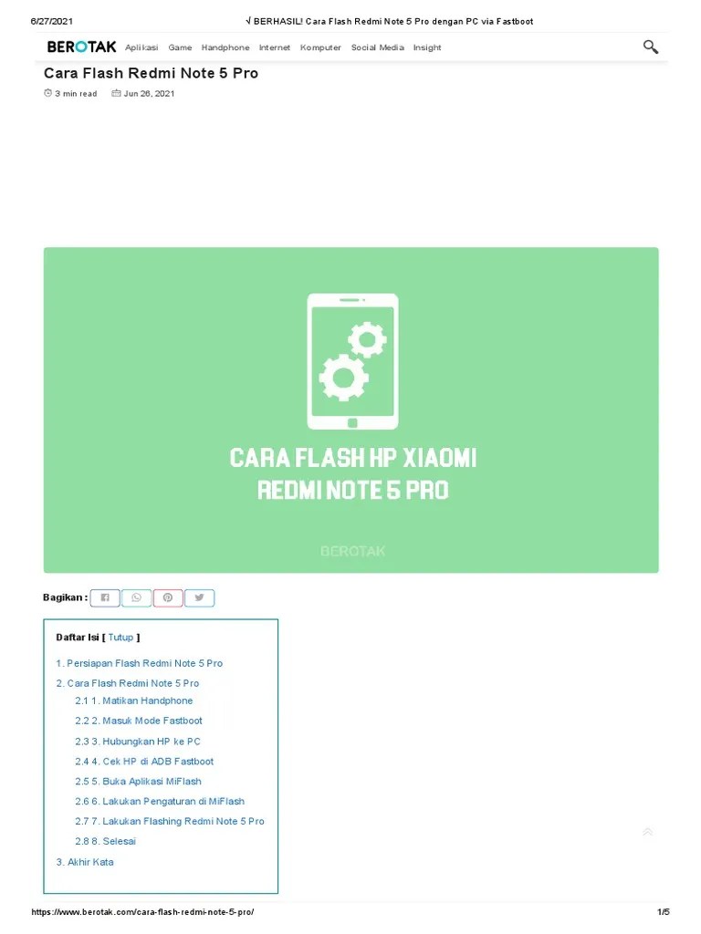 Flash Via Fastboot Redmi 3. Tutorial Cara Flash Redmi Note 5 Pro Dengan PC Via Fastboot