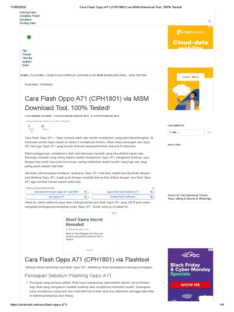 Msm Download Tool Oppo. Cara Flash Oppo A71 (CPH1801) Via MSM Download Tool, 100% Tested!