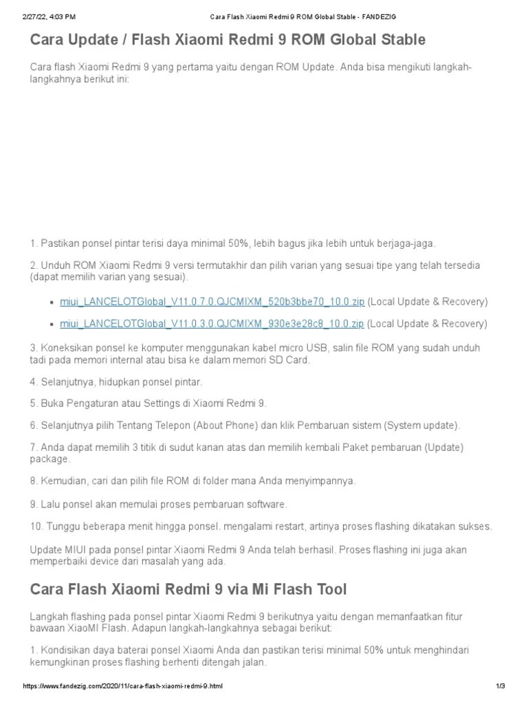 Flashing Redmi 3 Via Fastboot. Cara Flash Xiaomi Redmi 9 ROM Global Stable - FANDEZIG