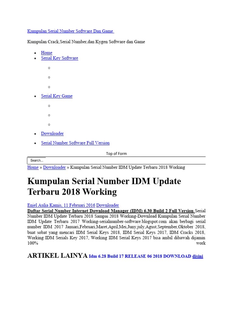 Kumpulan Serial Number Idm 6.35. Kumpulan Serial Number Internet Download Manager