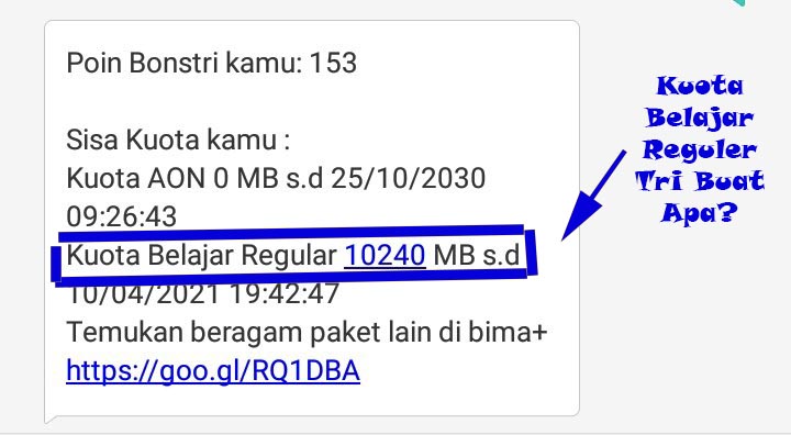 Apa Itu Kuota Reguler Tri. Kuota Belajar Reguler Tri untuk Apa Saja