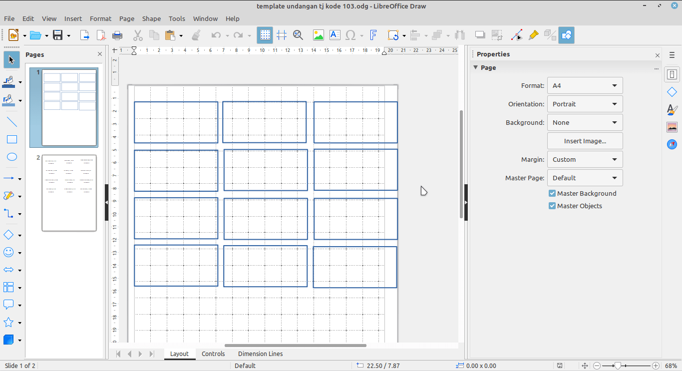 Template Print Label 103. Membuat Label T & J kode 103 manual di LibreOffice Draw