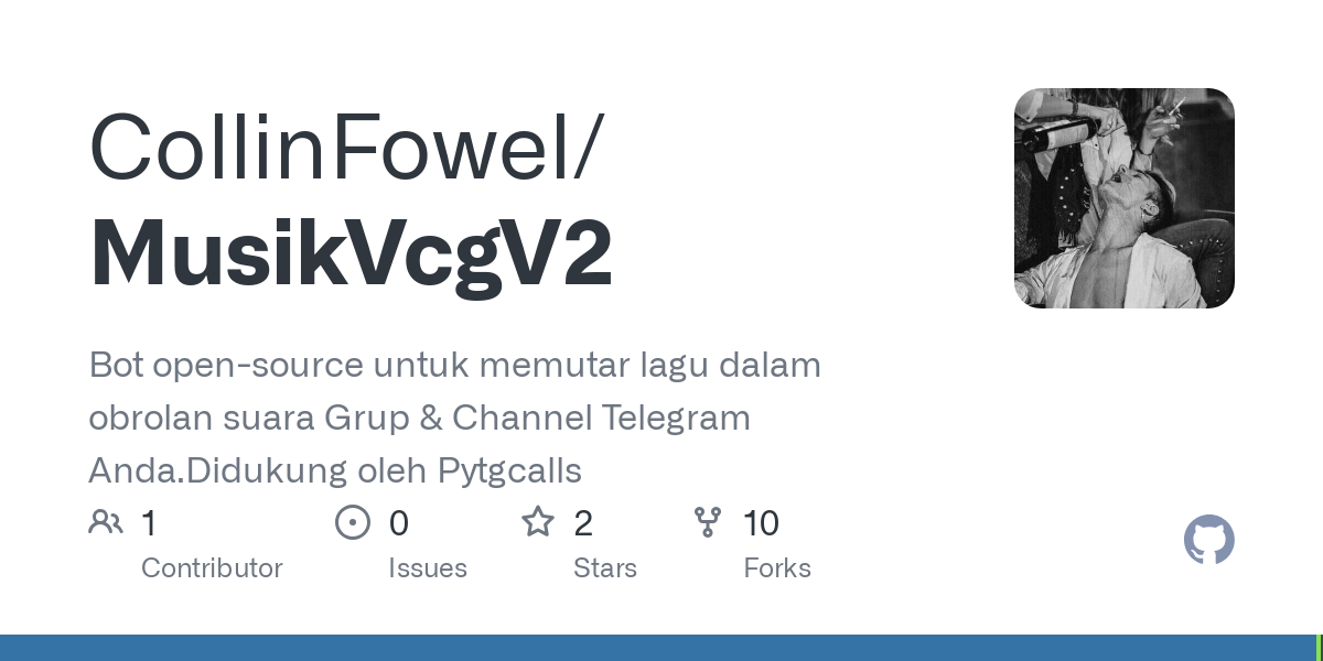 Bot Lagu Di Telegram. CollinFowel/MusikVcgV2: Bot open-source untuk memutar lagu dalam obrolan suara Grup & Channel Telegram Anda.Didukung oleh Pytgcalls