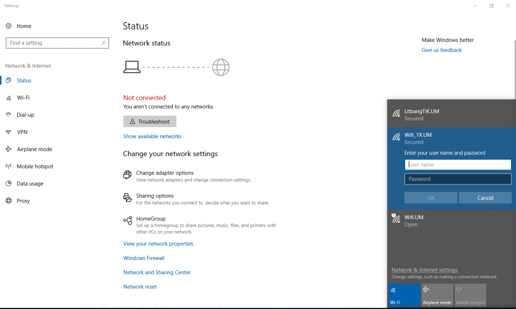Windows 10 Tidak Bisa Konek Internet. Panduan Setting WIFI.UM dan WIFI_1X.UM Menggunakan Windows 8 atau 10