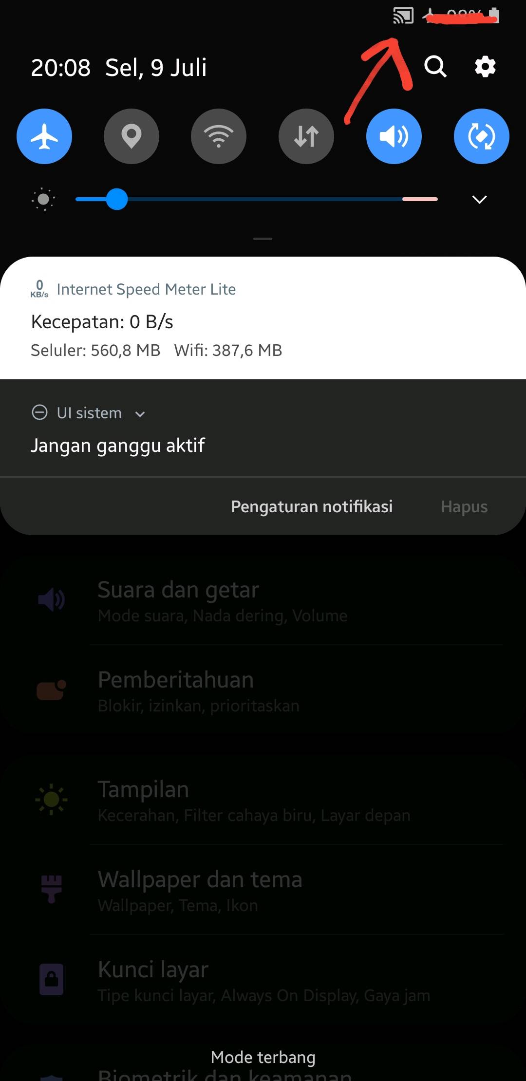 Cara Screen Mirroring Samsung. tanya dong, ini gimana cara ngilanginnya..