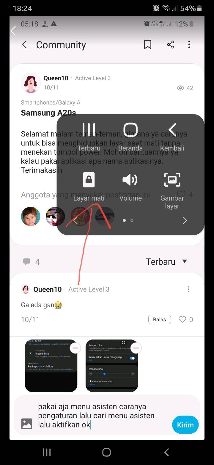 Cara Screenshot Hp Samsung A20s Tanpa Tombol. Samsung A20s