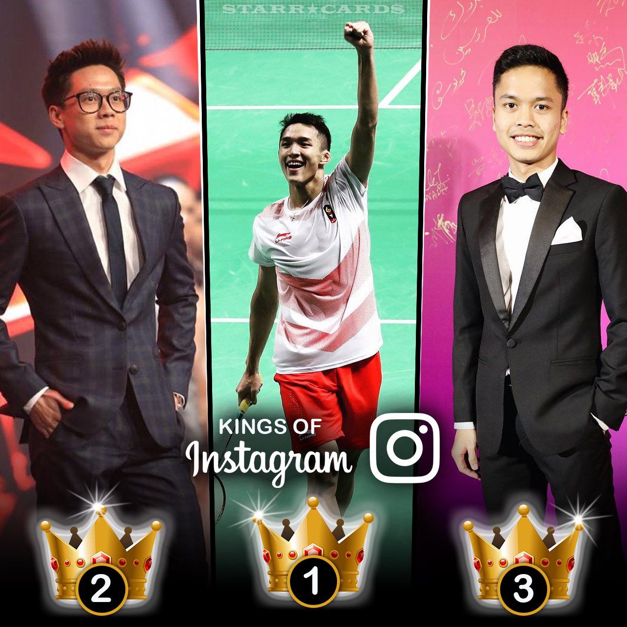 My Top Fans On Instagram. Badminton: Jonatan Christie, Kevin Sanjaya, Anthony Sinisuka