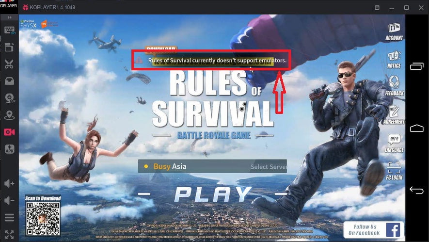 Tips Rules Of Survival. how to fix rules of survival currently doesn't support emulator / bagaimana cara mengatasi rules of survival currently doesn't support emulator (tidak support dengan emulator)