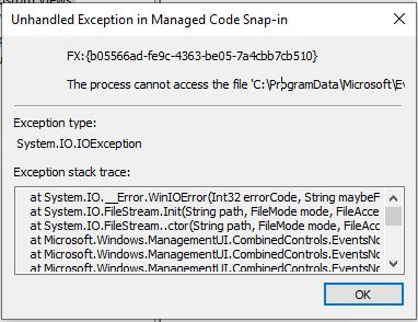 Windows Viewer Windows 10. Event Viewer may close or you may receive an error when using Custom Views