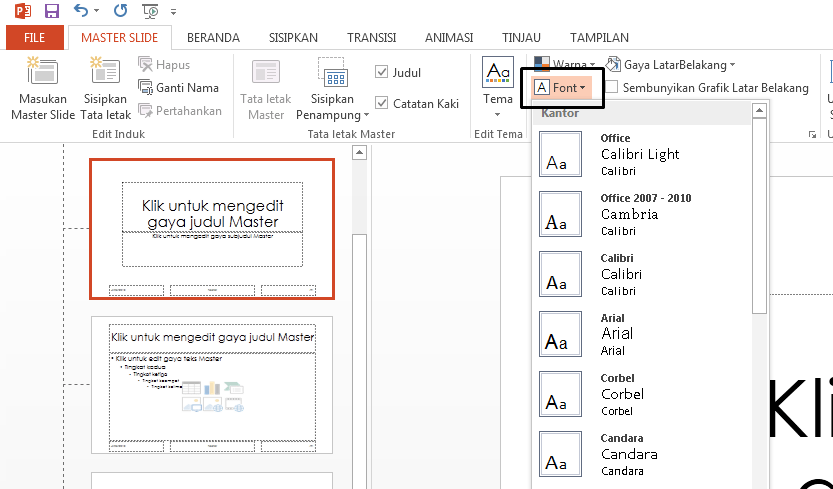 Nama Font Default Windows 10. Mengubah font default di PowerPoint